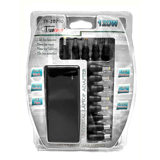 ALIMENTATORE UNIVERSALE PER NOTEBOOK TRUSTECH TR-22090 DA 120W CON CONNETTORI VARI